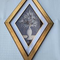 Coppia Quadri rombo Fiori in Vas Francesco Bertini