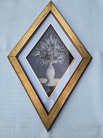 Coppia Quadri rombo Fiori in Vas Francesco Bertini