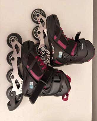 Roller / pattini a rotelle + protezioni + casco