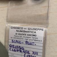 Moneta grosso clemente 12 1736 periziata
