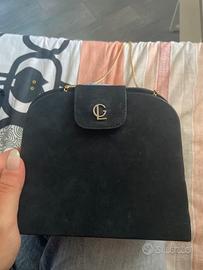 Borsa a tracolla nera con logo "GL"