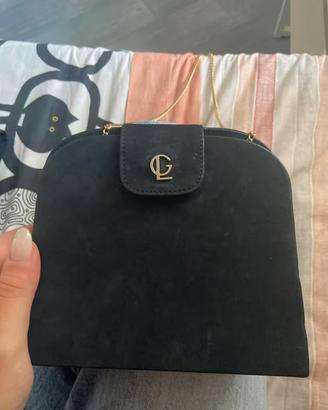 Borsa a tracolla nera con logo "GL"