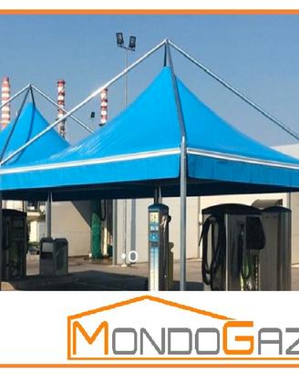 Gazebo 5x5 acciaio pagoda uso pubblico ignifuga
