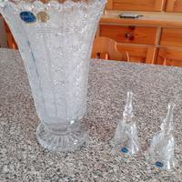 VASO E CAMPANELLE IN CRISTALLO DI BOEMIA