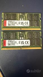 32 GB Sodim Kingston 16Gbx2 DDR5 5600mh