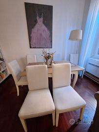 6 sedie ikea Henriksdal con fodera ecrù