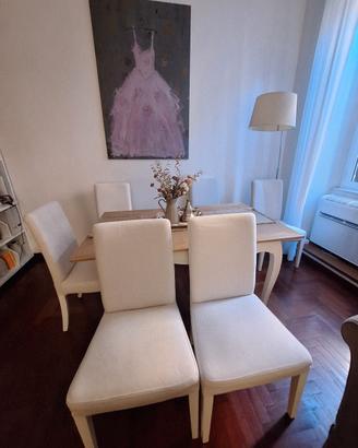 6 sedie ikea Henriksdal con fodera ecrù