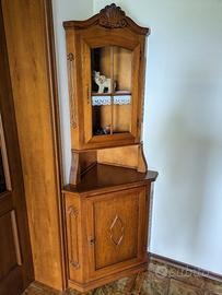 Angoliera Vintage Legno Massello 200cm Vetrina