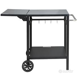 Carrello da Pranzo BBQ da Esterno Doppio Ripiano