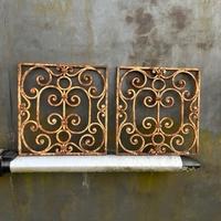 COPPIA DI GRATE  IN FERRO BATTUTO