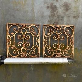 COPPIA DI GRATE  IN FERRO BATTUTO