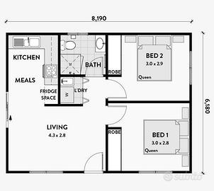 Trilocale 100mq due camere - 850 TUTTO INCLUSO