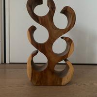 Portabottiglie in legno massello - scultura arredo