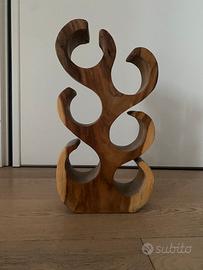 Portabottiglie in legno massello - scultura arredo