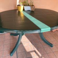 Tavolo da balcone e 4 sedie colore verde