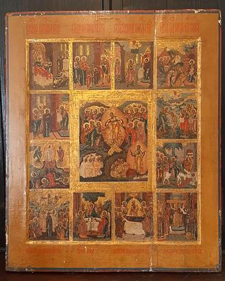 ICONA RUSSA ANTICA XVIII SECOLO – RESURREZIONE