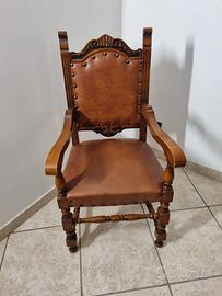 Bella sedia legno pelle