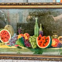 Quadro con natura morta molto datato.