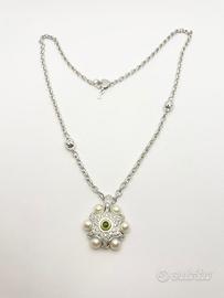 COLLANA oro18kt diamanti smeraldo