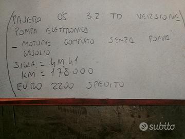 Motore compl senza pompa gasolio pajero 05 3.2 td