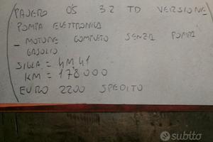 Motore compl senza pompa gasolio pajero 05 3.2 td