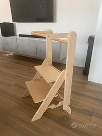 Torre d’apprendimento Montessori - legno naturale