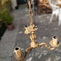 lampadario in bronzo a tre luci