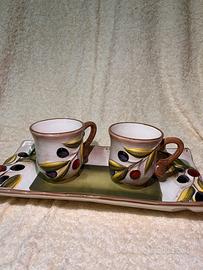 Vassoio e 2 tazze té