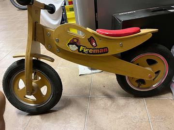 Bicicletta senza pedali per bambini in legno natur