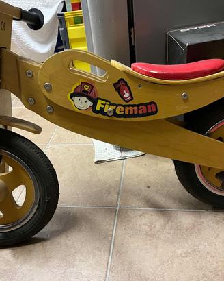 Bicicletta senza pedali per bambini in legno natur