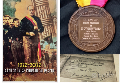 Medaglia Marcia su Roma dei QUADRUNVIRI