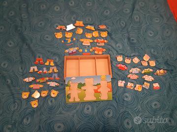 Gioco orsi in legno da comporre per bambini