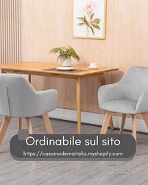 Set 2 Sedie Sala da Pranzo Imbottite
