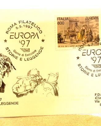 Europa '97 Storie e Leggende - Busta FDC Numerata