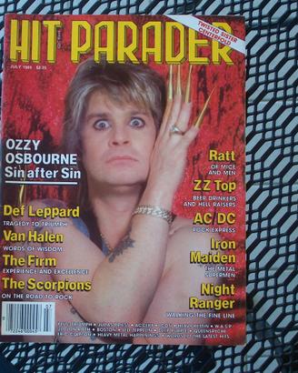 Rivista Heavy Metal "Hit Parader" Luglio 1985 Ozzy