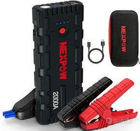 Avviatore Batteria Auto, 2000A 18000mAh