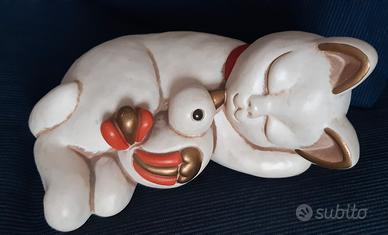 THUN gatto Resy con uccellino originale perfetto