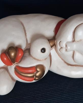 THUN gatto Resy con uccellino originale perfetto