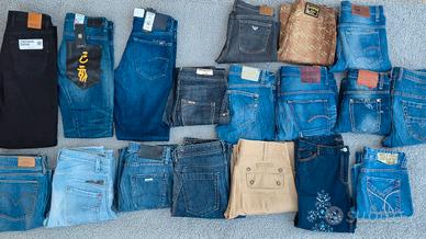 Lotto 20 Jeans Uomo E Donna Vintage Grado A