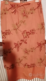 Gonna lunga arancione doppio strato "Miha"