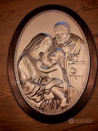 Quadro Sacra Famiglia  argento laminato