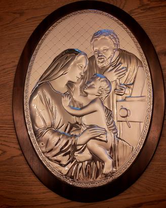 Quadro Sacra Famiglia  argento laminato