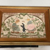 Ricamo antico incorniciato primi 900