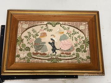 Ricamo antico incorniciato primi 900