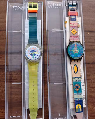 2 Swatch Vintage con Scatola =Documenti ANNI 80/90