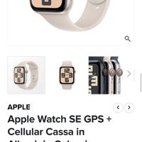 Apple watch SE GPS + CELLULAR 44mm cassa alluminio