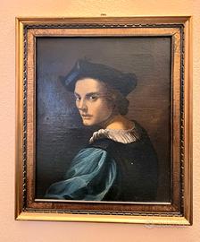 Antiquariato ritratto olio su tela fine 1800