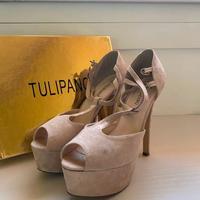 Scarpe con plateau, misura 40, sandali, spuntate.