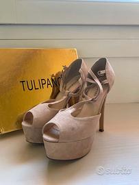 Scarpe con plateau, misura 40, sandali, spuntate.