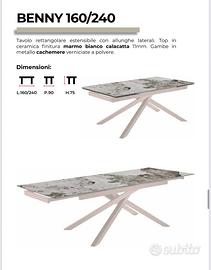 Tavoli allungabili effetto marmo